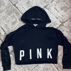 Cropped Black PINK Hoodie